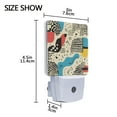 thumbnail image 4 of Yayeee LED Night Light for The Home Plug in With Light Sensors 2 Pack, Blue Retro Print, 4 of 6
