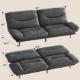 thumbnail image 7 of Furmax Futon with Five Angles Adjustable Armrests and Adjustable Backrest Futon Sofa Couch for Small Spaces Living Room Office,Leathaire Black, 7 of 7