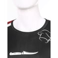 thumbnail image 2 of Oyolan Chemise de Chef pour Hommes Imprimé Contrasté Couleur Restaurant Cuisine Costume Col Rond Manches Courtes Tee Top Rouge&Noir m, 2 of 8