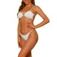 thumbnail image 4 of Conjuntos de bikini de dos piezas de color sólido con tirantes de espagueti y espalda descubierta, traje de baño grande en blanco, 4 of 5