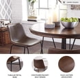 thumbnail image 3 of Signature Design by Ashley Centiar Mid-Century Dining Chairs Set of 2, Brown Faux Leather Bucket Seat Dining Chairs with Tubular Metal Base, 3 of 7