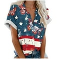 thumbnail image 2 of Fiudx Camisas de Mujer Blusas de Manga Corta Estampadas con Flores y Plantas Cómodas Informales Regulares para Mujer a La Moda, 2 of 5