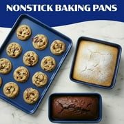Granitestone Ceraluxe 20 Pc Pots and Pans Set Non Stick, Ceramic Cookware Set with 5-Pc Bakeware, Deep Frying Pan & Steamer, Oven & Dishwasher Safe, Blue