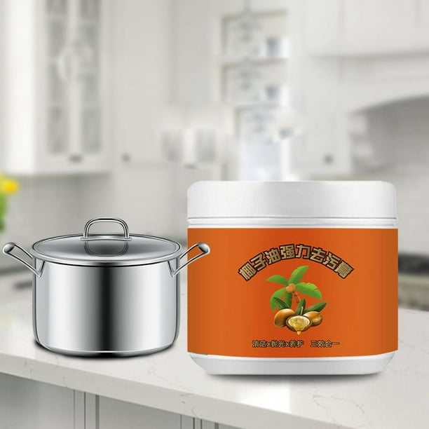Crema removedora de manchas de aceite de coco para el hogar | Pasta fuerte para eliminación de aceite y limpieza de óxido | Limpiador multiusos para azulejos y pisos de baño | Solución para pulir
