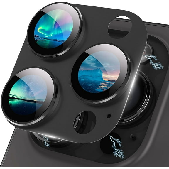 for iPhone 15 Pro/iPhone 15 Pro Max Camera Lens Protector [Drop Protection] [Full Coverage] [3D Metal] [Case Friendly] Tempered Glass Camera Cover for iPhone 15 Pro Max Titanium Graphite