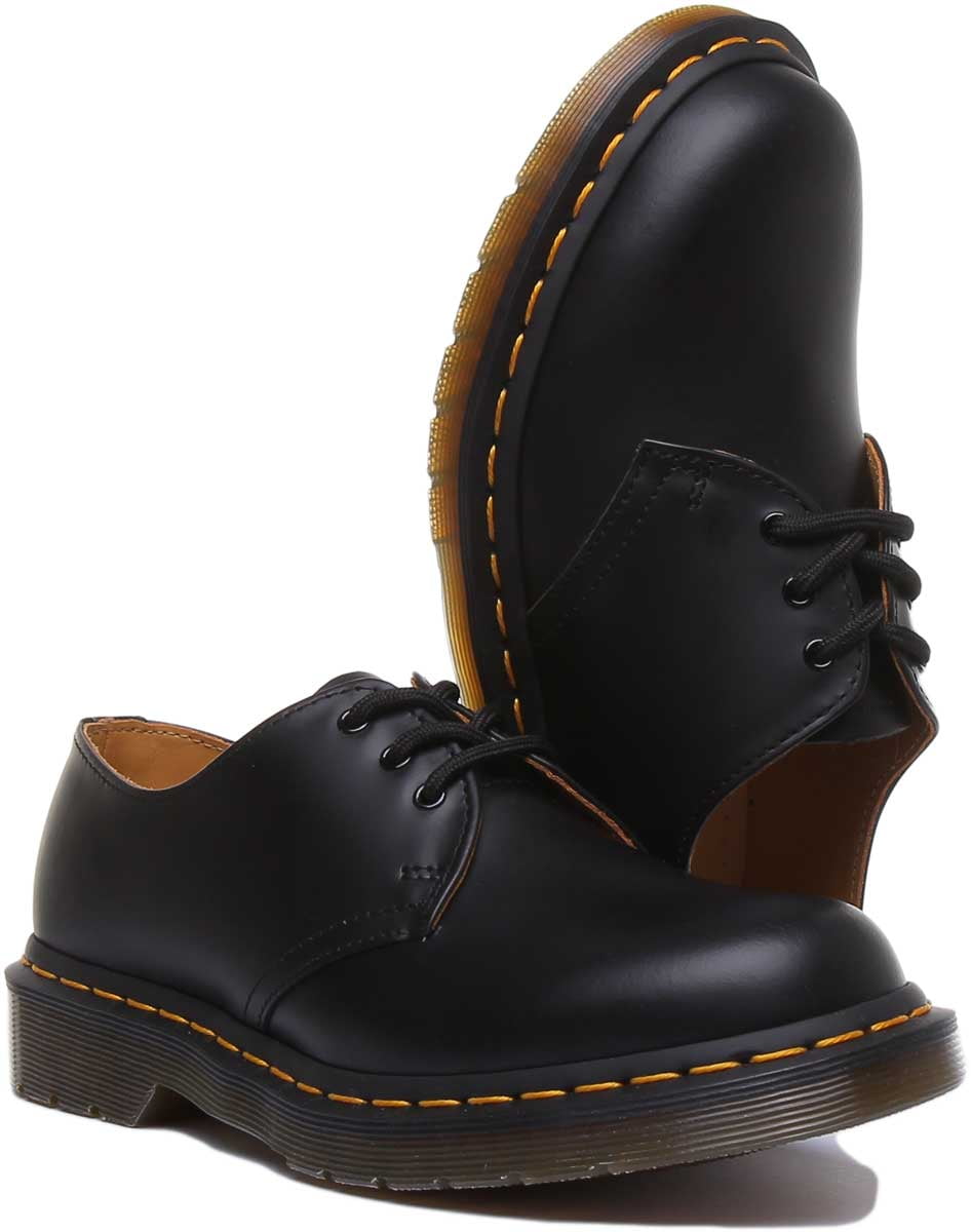 Dr Martens 1461 Unisex 3 Eyelet Lace Up Smooth Leather Shoes in