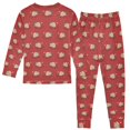 thumbnail image 2 of Dailycode Cotton Pajama Set Snug Fit Long Sleeve Top and Pants for 18M-8Y Capybara with Christmas Head, 2 of 7