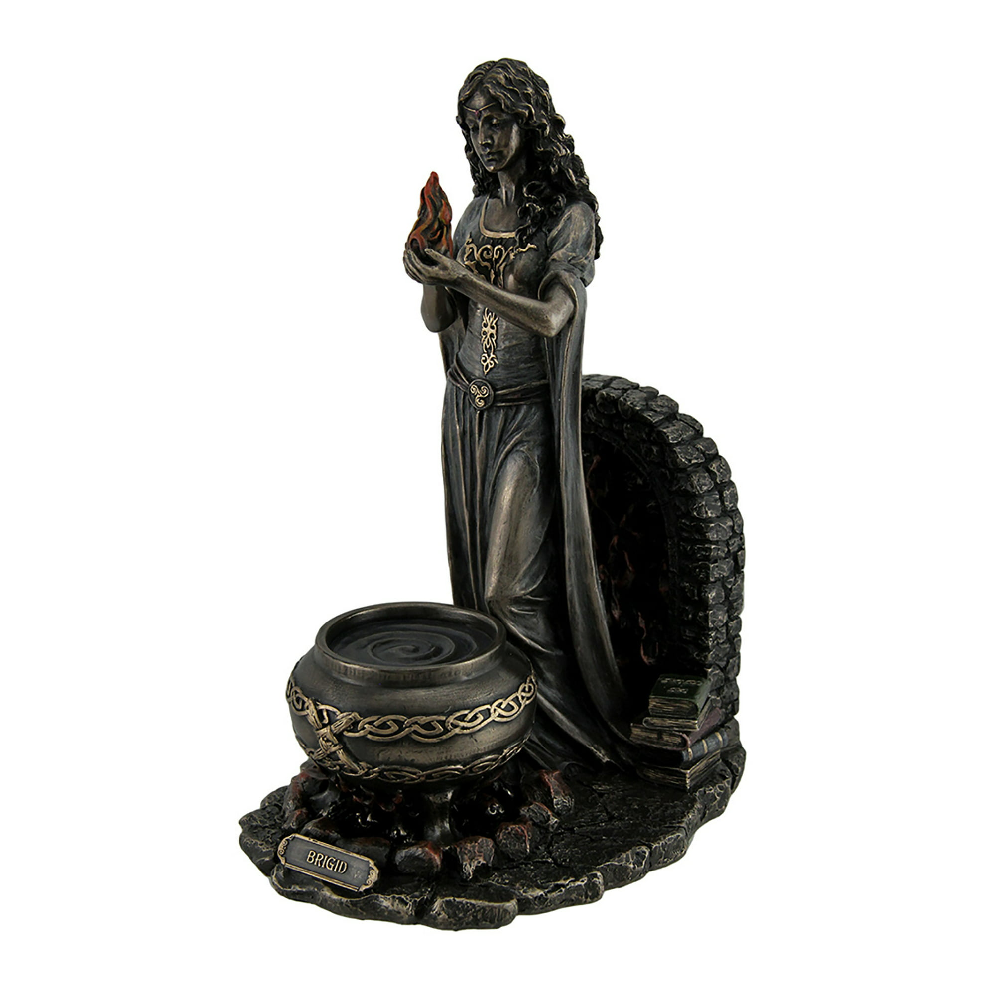 Brigid Goddess of Hearth & Home Standing Holding Sacred Flame Statue