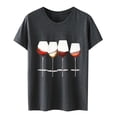 thumbnail image 3 of ZHENHONG Graphic Tees for Women, Women's Wine Glass Printed Shirt Short Sleeve Crew Neck T Shirt Lightweight Soft Casual Summer Clothes Going Out Tops, 3 of 4
