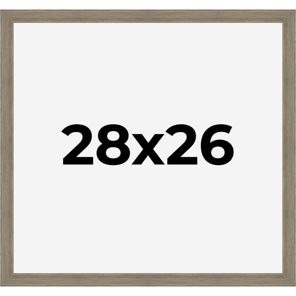 28x26 Frame Gray Barnwood Rustic Solid Wood Picture Frame | 1.5 Inch Moulding Width | Includes UV