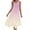 Pink, variant on A-line Dress for Spring Summer 2025 Womens Casual Holiday Resort Beach Outfits Crew Neck Gradient Sundress Ruffle Hem