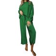 thumbnail image 1 of UKAP Ladies Tracksuit Set Solid Color Sweatsuits Pocket Jogger Sets Casual Fitness Two Piece Outfit Green 3XL, 1 of 2