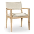 thumbnail image 1 of Bowery Hill Contemporary Cream Linen Textured Fabric Dining Arm Chair, 1 of 8