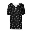 thumbnail image 5 of GaThRRgYP Plus Size Womens Clothes,Women's Halloween Printed Button Short Sleeved V-neck Top/shirt Black XXXL, 5 of 5