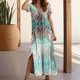 thumbnail image 2 of Vestido de Manga Corta para las Mujeres, Vestido Casual de Manga Corta con Cuello en V Hecha de Poliéster Cómodo para la Fiesta, Vestido Sexy para las Mujeres, 2 of 7