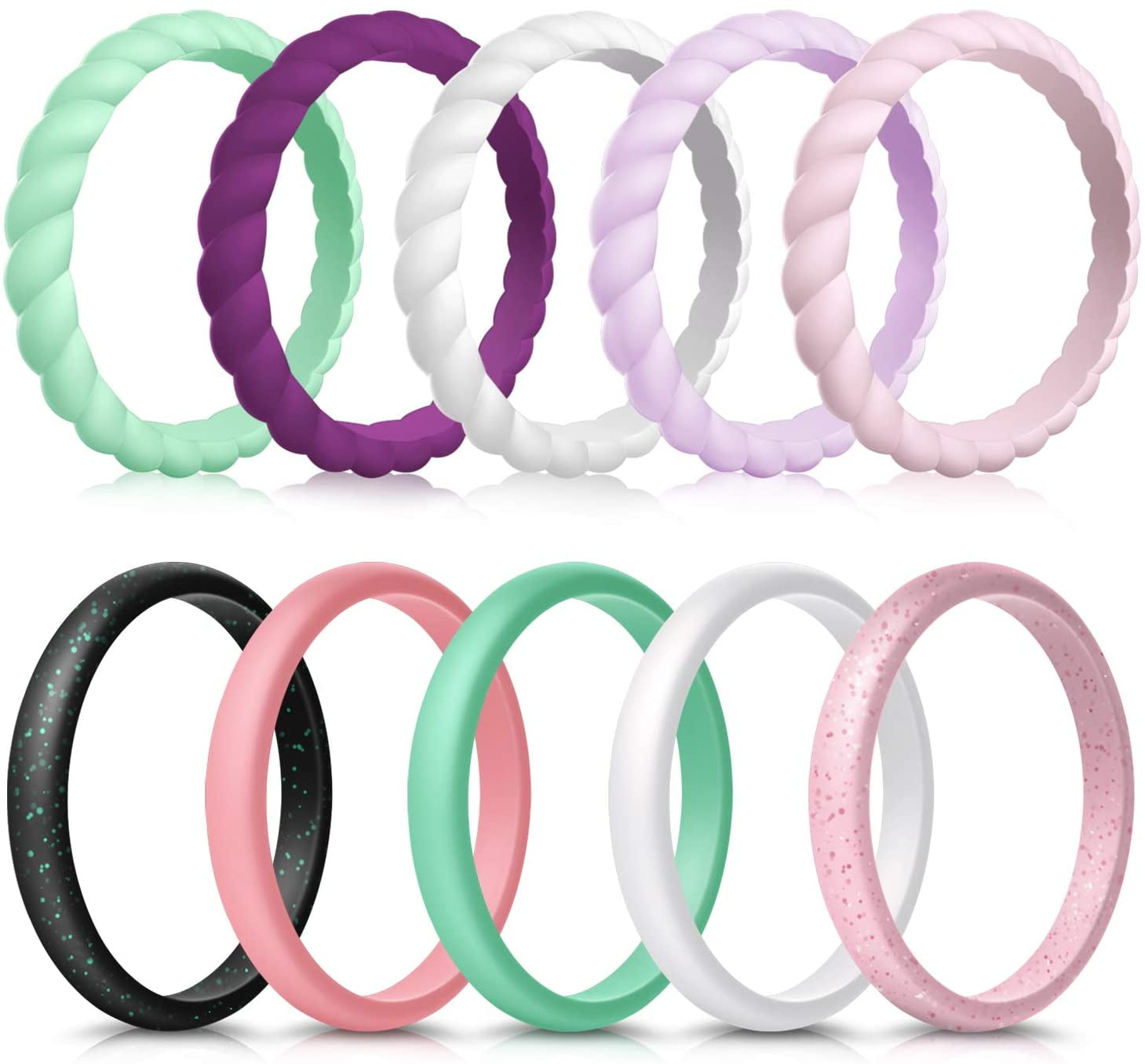Durable Wedding Ring Replacement Comfortable fit Skin Safe Forthee Breathable Designed Silicone Wedding Ring for Women 5.7mm Silicone Rubber Band