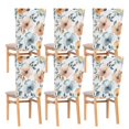 thumbnail image 6 of Decorative Chair Back Cover One Size x2 Chair Cover Dining Chair Slipcovers Chair Back Decoration Festival Chair Decoration Orange Flower Oil Painting, 6 of 6