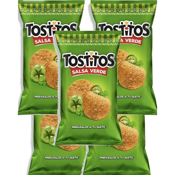 Sabritas Tostitos Salsa Verde 65g Box with 5 bags papas snack authentic Mexico