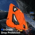 thumbnail image 5 of ELEHOLD Kids Friendly Case For iPad Air 11-inch M3 (2025) / M2 (2024), Heavy Duty Shockproof Rugged Protective Case with Pencil Holder Foldable Kickstand for Boys Children Case, Orange+Black, 5 of 7