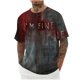 thumbnail image 1 of Camisas de Manga Larga para Hombres Imprimir Blusa de Manga Corta de Cuello Redondo, Camisas de Lino para Hombres, 1 of 3