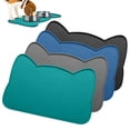 thumbnail image 1 of Alfombrilla de silicona IYYI para gatos y perros, color verde azul+M, impermeable, 1 of 6