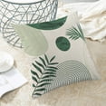 thumbnail image 4 of Boho Summer Outdoor Pillow Covers 18 x 18 Inch, Sage Green Leaf Decor Throw Pillows for Couch Bed, Modern Abstract Plant Indoor Farmhouse Decorative Pillowcase Linen Cushion Cover Set of 2, 4 of 6