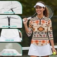 thumbnail image 6 of Uorisanigo Tribal Horse Womens 3/4 Long Sleeve Golf Polo Shirts Versatile Fashionable Women's Dry-Fit Golf Polo Shirts with Zipper Comfortable Relaxed Quick Dry Outing Wear Size XL, 6 of 7