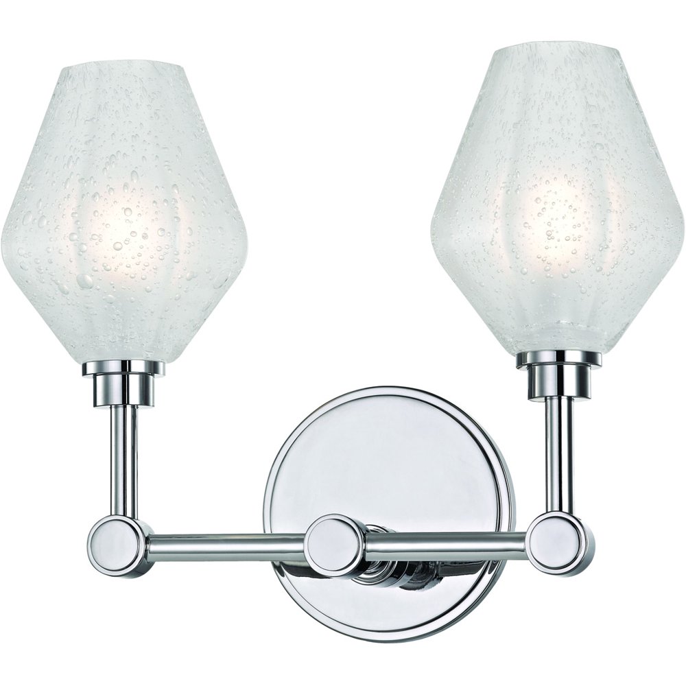 Bathroom Vanity 2 Light With Polished Chrome Finished LED Bulbs 13 inch