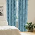thumbnail image 2 of Ambesonne Traditional Window Curtains, Oriental Mirror Trance, Each 28" W x 84" L, Deep Sky Blue Cadet Blue, 2 of 2