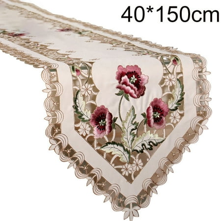 

Holiday Party Table Runner Flower Tablecloth Cover Home Dinning Room Decoration