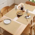 thumbnail image 5 of Buffalo Plaid Placemats Set of 8 Farmhouse Yellow Checkered Vintage Grid Place Mats Indoor Wipeable Table Mats Washable Cloth Dining Table Placemats for Kitchen Holiday Party Home Decor 13x19 Inch, 5 of 9