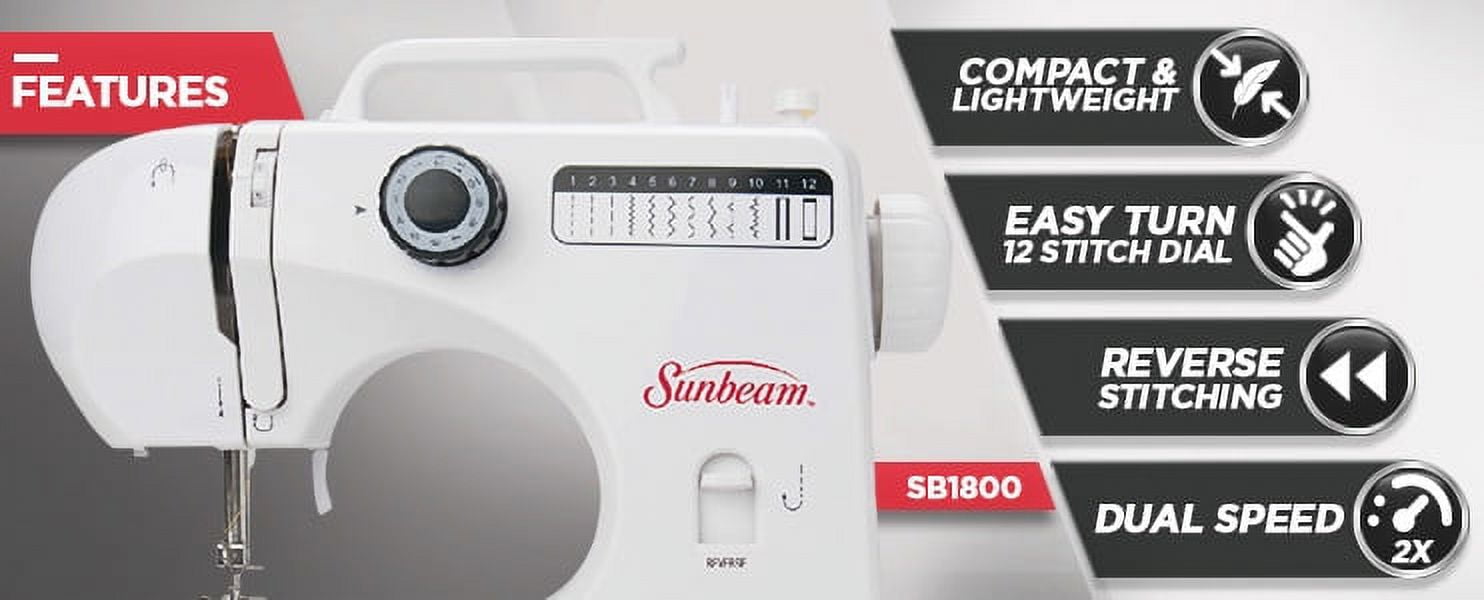 Sunbeam SB1818 Compact Sewing Machine and Sewing Kit