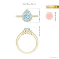 thumbnail image 6 of Angara Natural 0.85 Ct. Aquamarine with Diamond Halo Ring in 14K Yellow Gold for Women (Ring Size: 3.5), 6 of 11