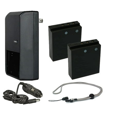 Leica X1 High Capacity 'Intelligent' Batteries (2 Units) + AC/DC Travel Charger + Krusell Multidapt Neck Strap (Black