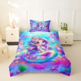 thumbnail image 2 of Erosebridal Colorful Mermaid Fishtail Twin Bedding,Watercolor Ocean Coral Duvet Cover Set For Girls 2pcs,No Comforter,Reversible, 2 of 6