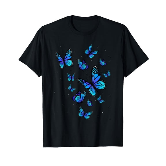 Blue Butterfly Art Garden Beautiful Butterflies T-Shirt