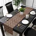 thumbnail image 3 of Brown Geometric Abstract Table Runner 72 Inches Long, Contemporary Modern Art Kitchen Coffee Dining Table Decoration for Home Party Birthday Wedding Home Decor 18x72 Inches, 3 of 8