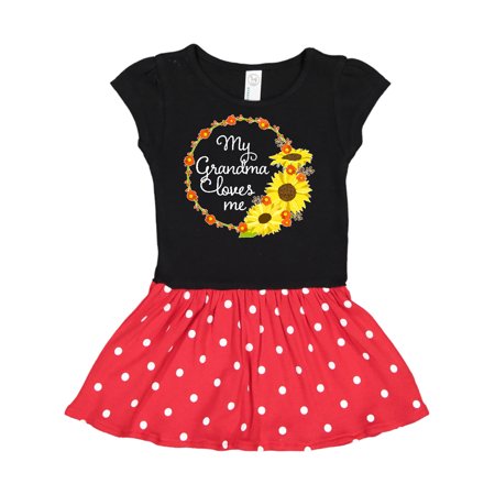 

Inktastic My Grandma Loves Me with Sunflower Wreath Gift Toddler Girl Dress