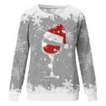 thumbnail image 4 of Besolor Chandail en Molleton de Noël à Col Rond pour Femmes Imprimé Verre de Vin Manches Longues Mode Flocon de Neige Graphique, 4 of 4