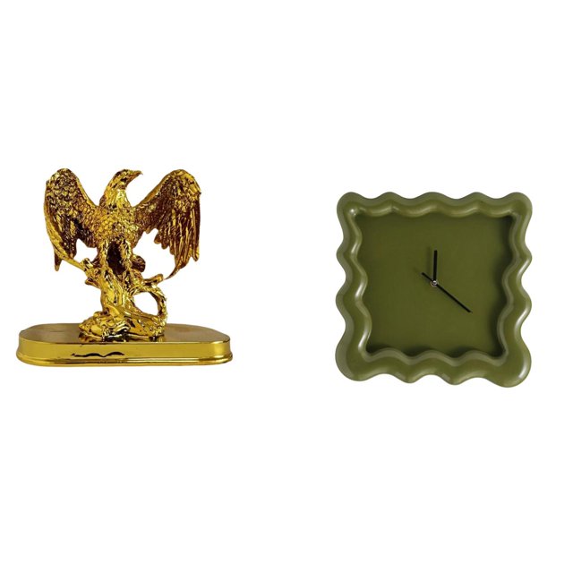 Escultura de resina, figura, estatua, escultura de animal, reloj de pared, decoración coleccionable hecha de resina y materiales de PP, adecuada para