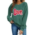 thumbnail image 4 of Uootdi Love Heart Print Graphic Sweatshirts for Women Crewneck Holiday Pullover Tops Funny Casual Loose Spring Tops Festival Shirts Gift, 4 of 6
