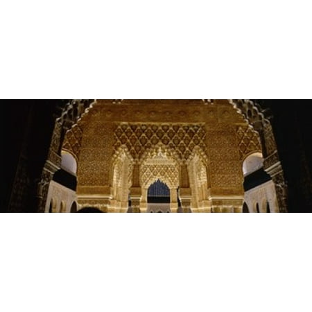 Carved On The Walls Carving on the wall of a palace Court Of Lions Alhambra Granada Andalusia Spain Poster Print ()