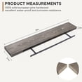 thumbnail image 2 of 36 inch Handcrafted European Pine Natural Rustic Wooden Floating Shelves Wall Mounted Set of 2, Gray, 2 of 7