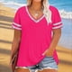thumbnail image 1 of Haivin Summer Tops for Women 2024 Short Sleeve Button V Neck Tshirts Trendy Casual Blouses, 1 of 5