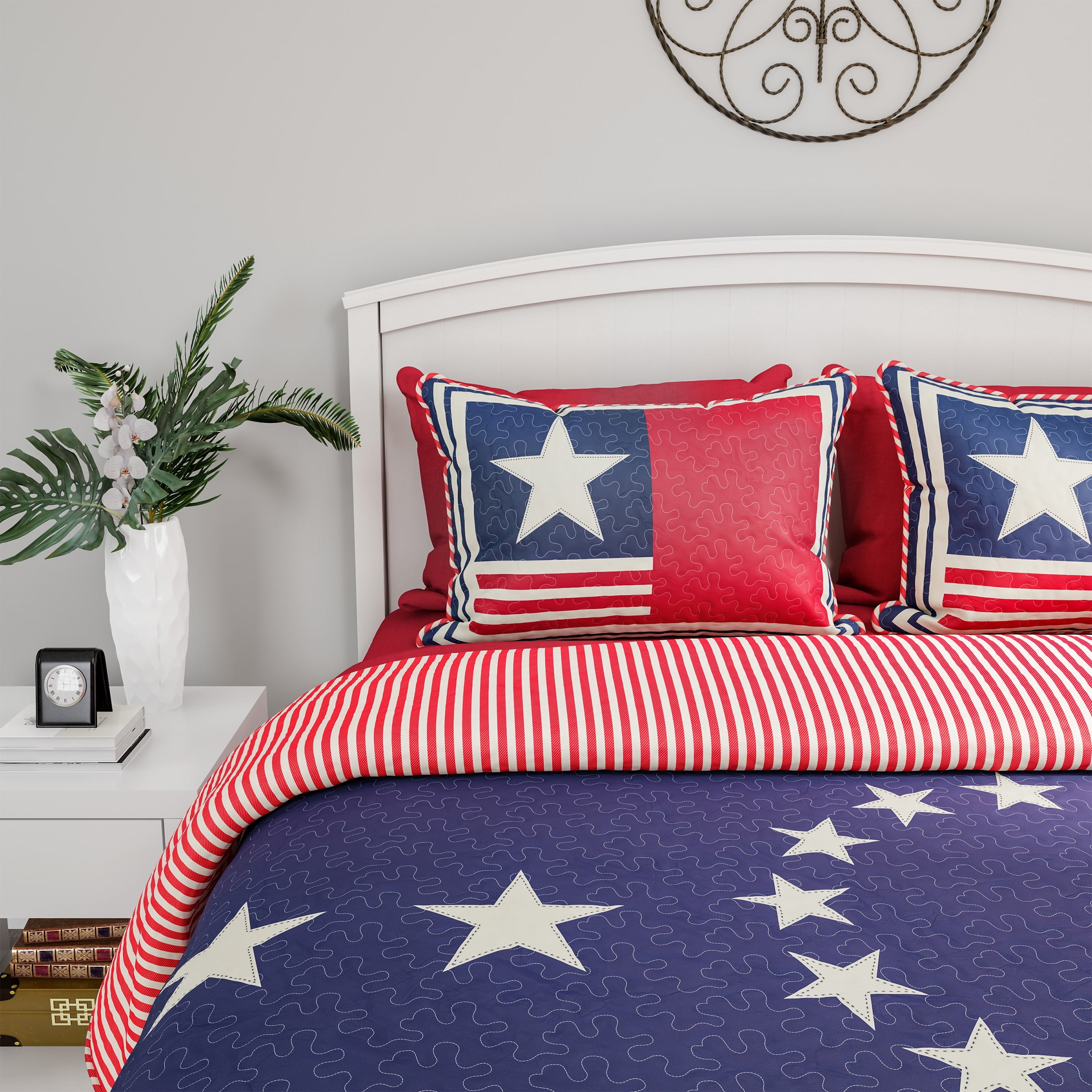 Somerset Home 3-piece Patriotic Americana Flag Print Quilt Set (King)