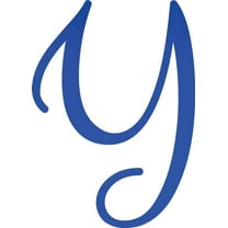 Acrylic Letter Y Script, 3'' Tall Transparent Dark Blue Alphabet Craft, Color Options
