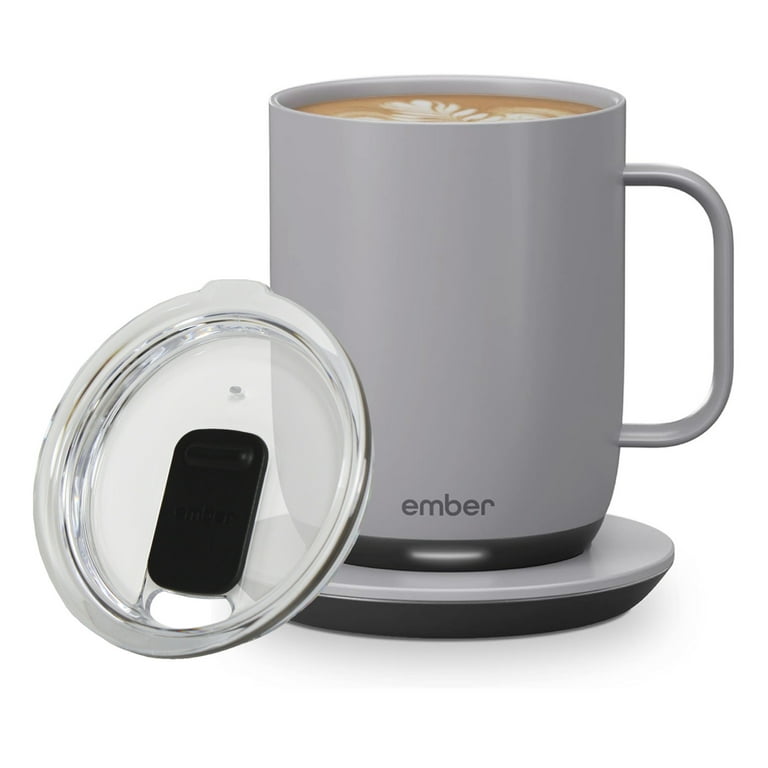 Ember Temperature Control Smart Mug 2, 14 oz, Grey, 80 min Battery Life |  App Controlled Heated Coffee Mug | Improved Design with Clear Splash-Proof
