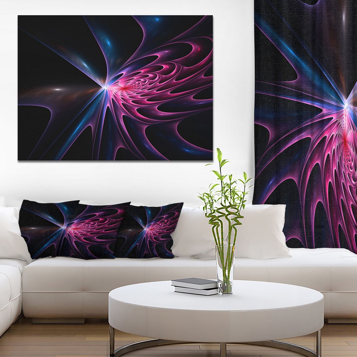 Design Art Lumière Bleue Fractal Dans Noir Art Sur Toile