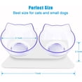 thumbnail image 2 of Juego de cuencos elevados para comida para gatos, cuencos para gatos elevados inclinados a 15°, plato antivómitos para gatos, cuencos para mascotas con soporte para gatos de interior y cuenco doble pequeño Sailing  Electrónica, 2 of 5