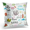 thumbnail image 1 of EREHome Colorful Abstract Cute Doodle Collage Animal Pillow Case Pillow Cover 18x18 inch, 1 of 1